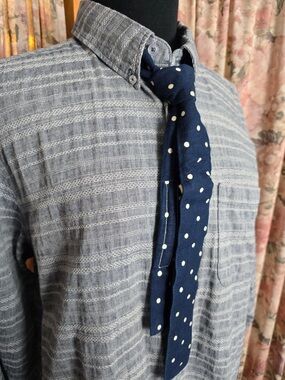 Navy Polka Dot Skinny Tie - Classic Men's Accessory